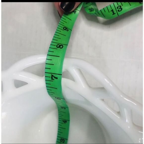 imperial glass ohio laced edge milk glass shallow round bowl 7.5 inch - Picture 7 of 8